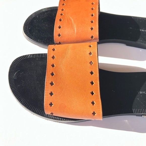 Isabel Marant Etoile Jiany Cognac Cut Out Leather Slide Sandals 38 - Picture 8 of 13